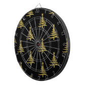 クリスマスツリー金ゴールドオン・ブラック ダーツボード (正面右)