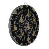 クリスマスツリー金ゴールドオン・ブラック ダーツボード (正面左)