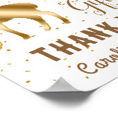 クリスマスツリー金ゴールドグリッターディアバックサンキュー ポスター (角)