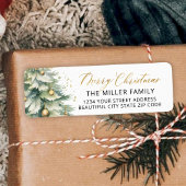 クリスマスツリー金ゴールドスクリプト差出人住所ラベル ラベル