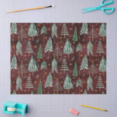 クリスマスツリー金ゴールドスターバーガンディ素朴ウッド 薄葉紙 (クラフト)