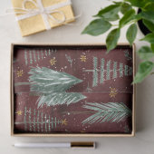 クリスマスツリー金ゴールドスターバーガンディ素朴ウッド 薄葉紙 (ギフト)