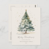 クリスマスツリー金ゴールドスターファミリーポストカード ポストカード (正面/裏面)