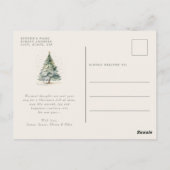 クリスマスツリー金ゴールドスターファミリーポストカード ポストカード (裏面)