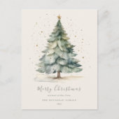 クリスマスツリー金ゴールドスターファミリーポストカード ポストカード (正面)