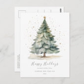 クリスマスツリー金ゴールドスター企業のハガキ ポストカード (正面/裏面)