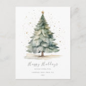 クリスマスツリー金ゴールドスター企業のハガキ ポストカード (正面)