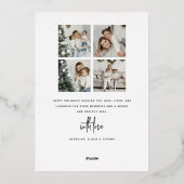 クリスマスツリー金ゴールドスター5写真両面 箔シーズンカード (裏面)