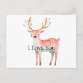 クリスマスツリー金ゴールドホワイトピンクミントピースジョイ ポストカード (正面)