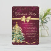クリスマスツリー金ゴールドボウクリスマスパーティー 招待状 (スタンド正面)