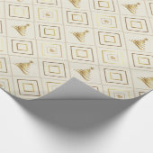 クリスマスツリー金ゴールド ラッピングペーパー (角)