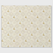 クリスマスツリー金ゴールド ラッピングペーパー (フラット)