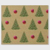 クリスマスツリー金ゴールド ラッピングペーパー (フラット)