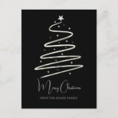 クリスマスツリー銀ミニマスタイリッシュリストカスタム シーズンポストカード (正面)