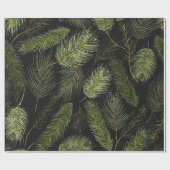 クリスマスツリー離れズブラッククリスマス ラッピングペーパー (フラット)