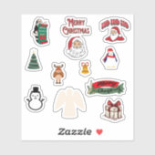 クリスマスツリー雪だるまエルクエンジェルペンギン シール (シート)