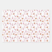 クリスマスツリー雪だるまキャンドルプレゼントクリスマス ラッピングペーパーシート (正面2)