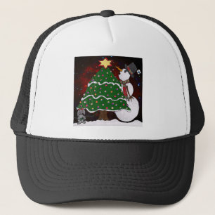 クリスマスツリー雪だるまサプライズプリント キャップ