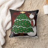 クリスマスツリー雪だるまサプライズプリント クッション (ブランケット)