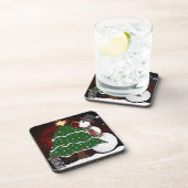 クリスマスツリー雪だるまサプライズプリント コースター (右側)