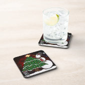 クリスマスツリー雪だるまサプライズプリント コースター (右側)