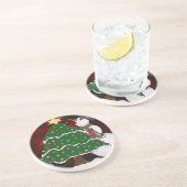 クリスマスツリー雪だるまサプライズプリント コースター (側面)