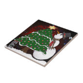 クリスマスツリー雪だるまサプライズプリント タイル (側面)