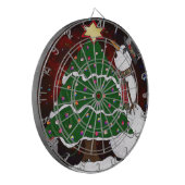 クリスマスツリー雪だるまサプライズプリント ダーツボード (正面左)