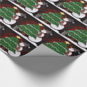 クリスマスツリー雪だるまサプライズプリント ラッピングペーパー (角)
