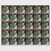 クリスマスツリー雪だるまサプライズプリント ラッピングペーパー (フラット)