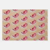 クリスマスツリー雪だるまスレークラフト ラッピングペーパーシート (正面3)