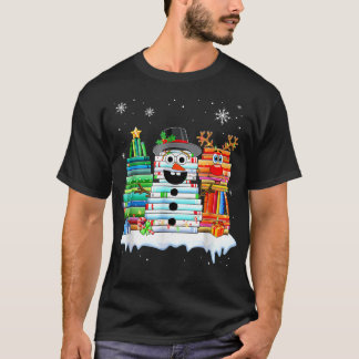 クリスマスツリー雪だるまトナカイ帳スタックティー Tシャツ