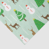 クリスマスツリー雪だるまトナカイ雪 薄葉紙 (詳細)
