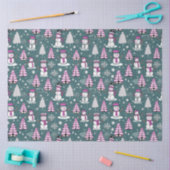 クリスマスツリー雪だるま雪の結晶グリーンクリスマス 薄葉紙 (クラフト)