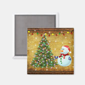 クリスマスツリー雪だるま マグネット (正面/裏面)