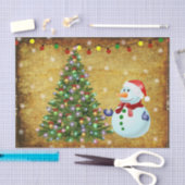クリスマスツリー雪だるま 薄葉紙 (クラフト)