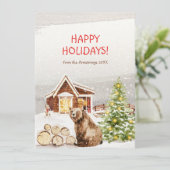 クリスマスツリー雪のファームベアドッグディアウォーター色 シーズンカード (スタンド正面)