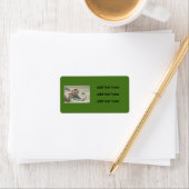 クリスマスツリー雪の冬を過ごす子供たち ラベル (インサイチュ)