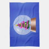 クリスマスツリー雪の球体 キッチンタオル (縦)