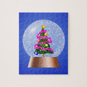 クリスマスツリー雪の球体 ジグソーパズル