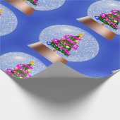 クリスマスツリー雪の球体 ラッピングペーパー (角)