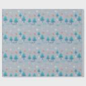 クリスマスツリー雪の結晶は離れクリスマス ラッピングペーパー (フラット)