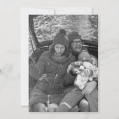 クリスマスツリー雪グローブ海軍クリスマスフォト 招待状 (裏面)