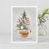 クリスマスツリー雪ハッピーホリデーズクリスマスカード (スタンド正面)