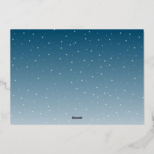 クリスマスツリー雪ファミリーフォトシルバー 箔シーズンカード (裏面)