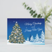 クリスマスツリー雪メリークリスマス エンクロージャーカード (スタンド正面)