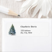 クリスマスツリー雪差出人住所 ラベル (インサイチュ)