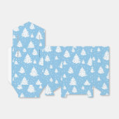 クリスマスツリー青い白のパターン フェイバーボックス (折り畳みなし)