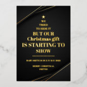 クリスマスツリー非写真妊娠のお知らせ 箔シーズンカード (正面)