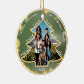 クリスマスツリー額大きな家族の写真と名前 セラミックオーナメント (右)